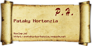 Pataky Hortenzia névjegykártya